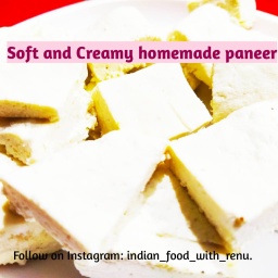 Soft and creamy homemade cottage cheese(paneer)